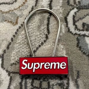 Red Supreme Clip Keychain